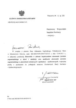 Stanowisko Ministerstwa Zdrowia w zakresie bezpieczeństwa