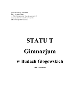 Statut Gimnazjum - ZS w Budach Głogowskich