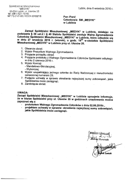 "MEDYK" w Lublinie 27.09.2016r - Sp&oacute;łdzielnia Mieszkaniowa