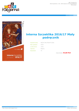 Interna Szczeklika 2016/17 Mały podręcznik
