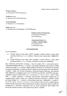 ABA zawiadomienie OfPubU Porozumienie