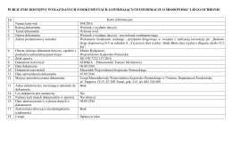 Karta informacyjna - BIP Urzędu Marszałkowskiego Województwa