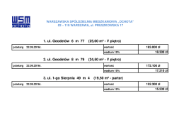 TABELKA do przetargu - ceny - Spółdzielnia Mieszkaniowa WSM