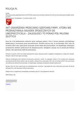 policja.pl akt oskarżenia przeciwko szefowej firmy, która nie