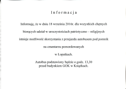 Informacja o autobusie