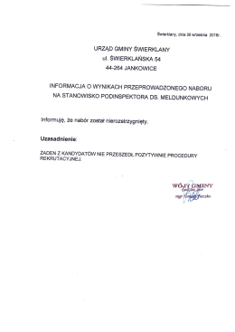 Informacja - Urząd Gminy Świerklany