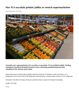 Sieć ICA wycofała polskie jabłka ze swoich supermarketów