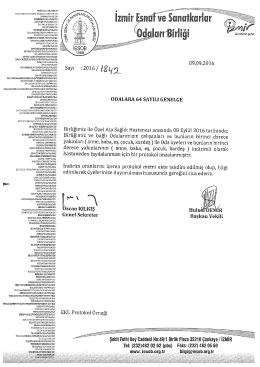 2016/64 - &Ouml;zel Ata Sağlık Hastanesi Protokol
