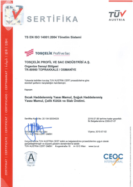 G&ouml;ster - tos&ccedil;elik profil ve sac end.