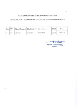 Grafik B&ouml;l&uuml;m&uuml; Normal &Ouml;ğretim Kayıt Hakkı Kazananlar