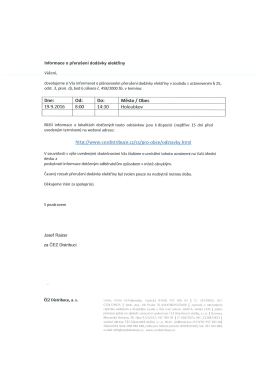 ČEZ - přeru&scaron;en&iacute; dod&aacute;vky elektřiny - 19.9.2016