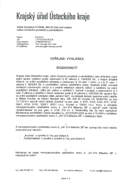 Změna mimopstruhového rybářského revíru č. 441 074 Blšanka 2B