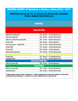 Zač&aacute;tek kurzů Jazykov&eacute;ho centra Bučovice