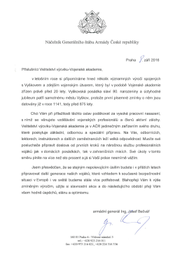 Page 1 N&aacute;čeln&iacute;k Gener&aacute;ln&iacute;ho &scaron;t&aacute;bu Arm&aacute;dy Česk&eacute; republiky Praha