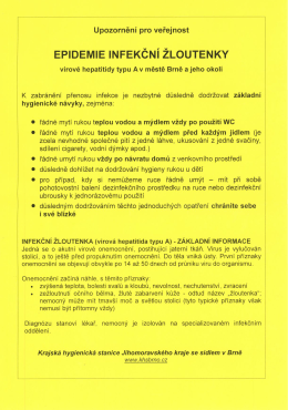Epidemie infekčn&iacute; žloutenky