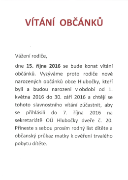 Vítání občánků 15.10.2016