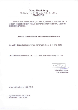 Jmenov&aacute;n&iacute; zapisovatele OVK