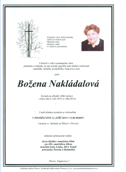 Page 1 Dotlouklo srdce drahé maminky, odešlo na věčnost spát
