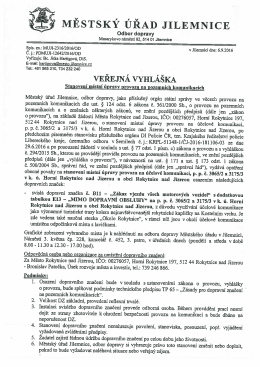 Stanoven&iacute; m&iacute;stn&iacute; &uacute;pravy provozu na pozemn&iacute;ch