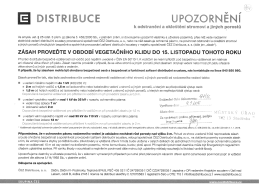 Upozorněn&iacute; ČEZ Distribuce, a. s. k odstraněn&iacute; a okle&scaron;těn&iacute; stromov&iacute; a
