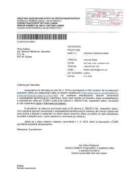 Aktualizovaný seznam nemovitostí s nedostatečně