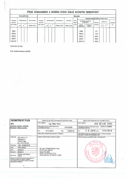 Příloha 6: Výkaz dosavadního a nového stavu údajů katastru