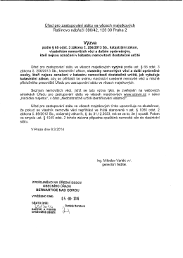 Výzva vlastníkovi - Bernartice nad Odrou