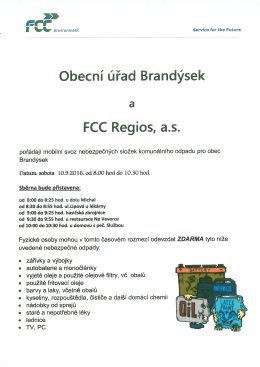 Svoz nebezpečného odpadu dne 10.09.2016