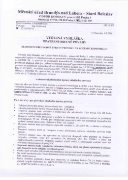 Stanovení přechodné úpravy provozu na pozemní komunikaci