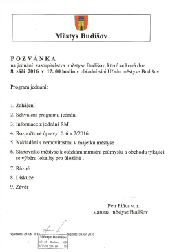 Pozvánka na jednání ZM