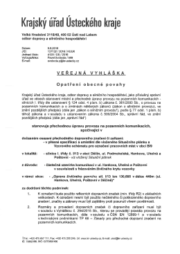 stanoven&iacute; přechodn&eacute; &uacute;pravy provozu na pozemn&iacute;ch komunikac&iacute;ch