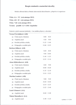 MAT podzim 2016 - Střední odborná škola a Střední zdravotnická