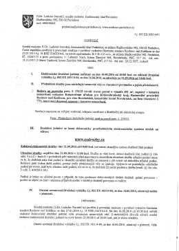 elektronické dražební jednání nařízené č.j. 052 EX 103/14