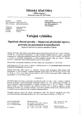 stanovení přechodné úpravy provozu na pozemních