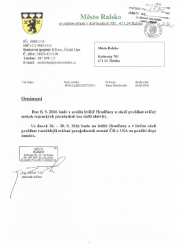 UD 123 - Oznámení o cvičných aktivitách armády na letišti v