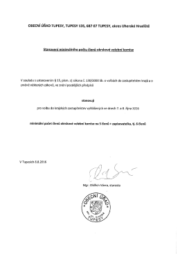 Stanovení minimálního počtu členů okrskové komise