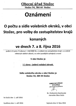 Volby 2016- počet volebn&iacute;ch okrsků