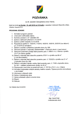 Pozvánka - Obec Včelná
