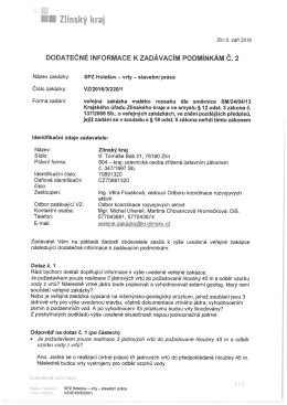 Dodatečn&eacute; informace č. 2