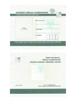 Služební průkaz zaměstnance OOVZ - Hygienická stanice hlavního