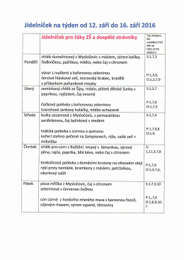 Page 1 Jídelníček na týden od 12. září do 16. září 2016