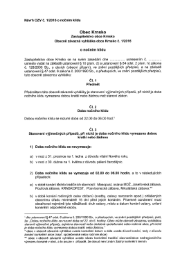Page 1 Návrh OZV č. 1/2016 o nočním klidu Obec Krnsko