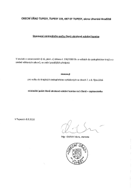 Stanoven&iacute; minim&aacute;ln&iacute;ho počtu členů okrskov&eacute; komise