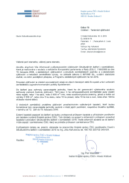 Kopie dopisu Česk&eacute;ho statistick&eacute;ho &uacute;řadu