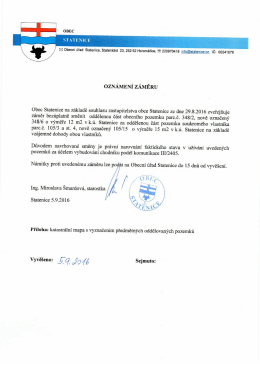 Oznámení záměru - Obec Statenice