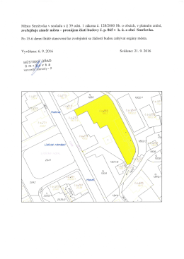 Zveřejnění záměru města - pronájem částí budovy č. p