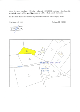 Zveřejněn&iacute; z&aacute;měru města - prodej pozemku p. č. 4564
