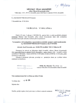 veřejná vyhláška, Josef Gavenda, Nítkovice 89