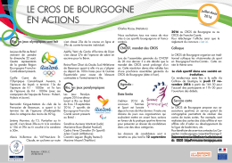 Lettre mensuelle du C.R.O.S. de Bourgogne, de Juillet et Août 2016