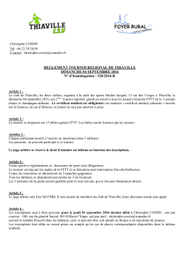Bulletin d`inscription et règlement - Comité des Vosges de Tennis de